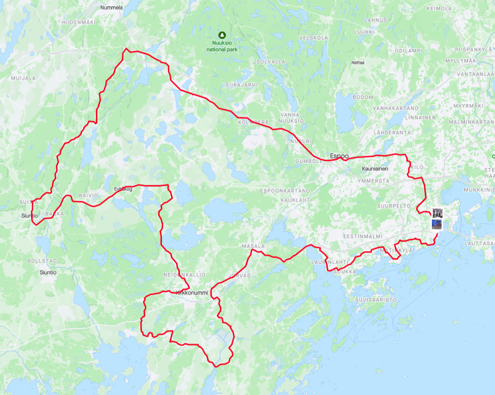 Giro d’Espoo 2022 map